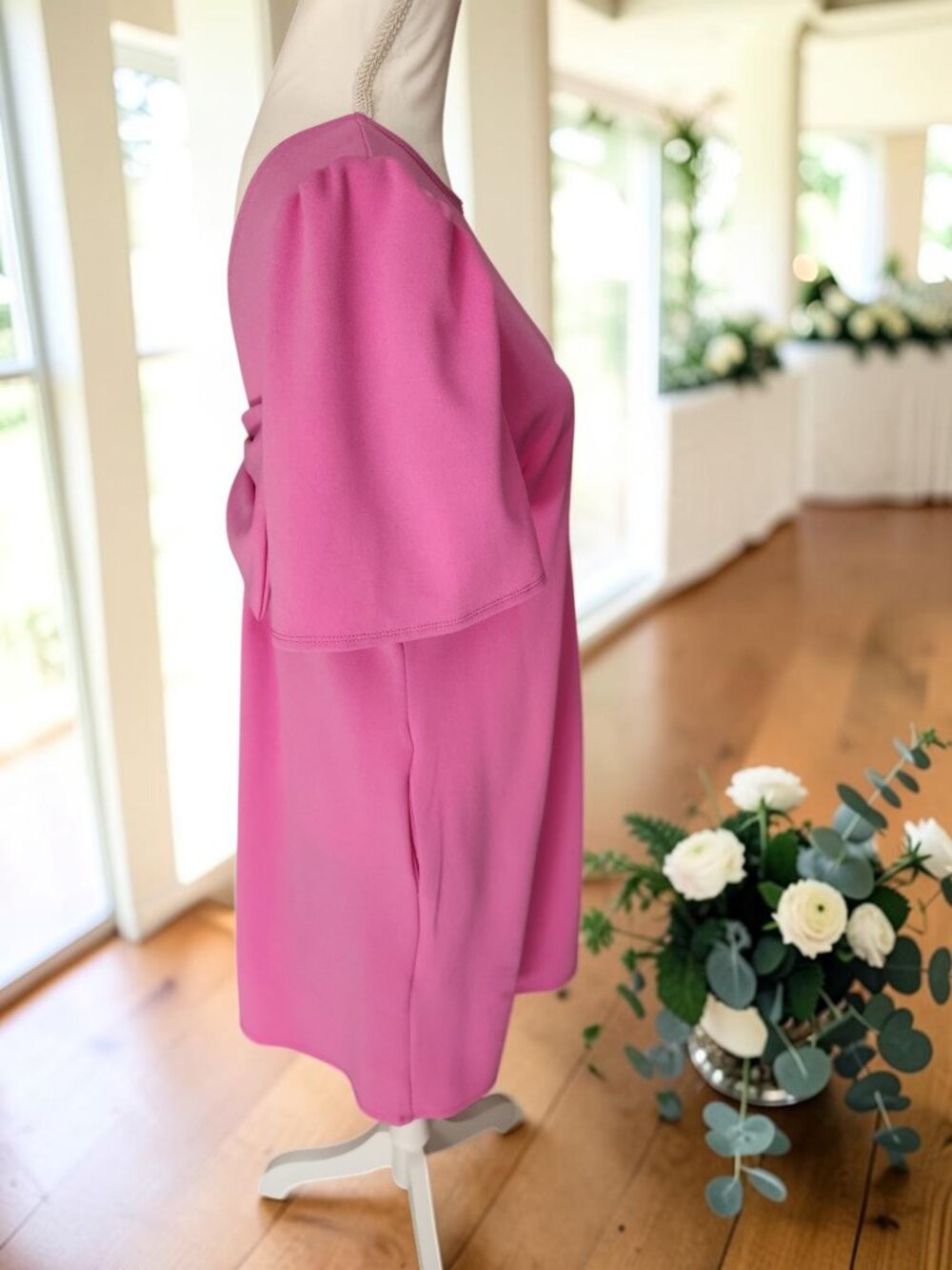 💖 Carole Christian Pink Bow Back Dress Large NWT 💖 - Picture 8 of 11
